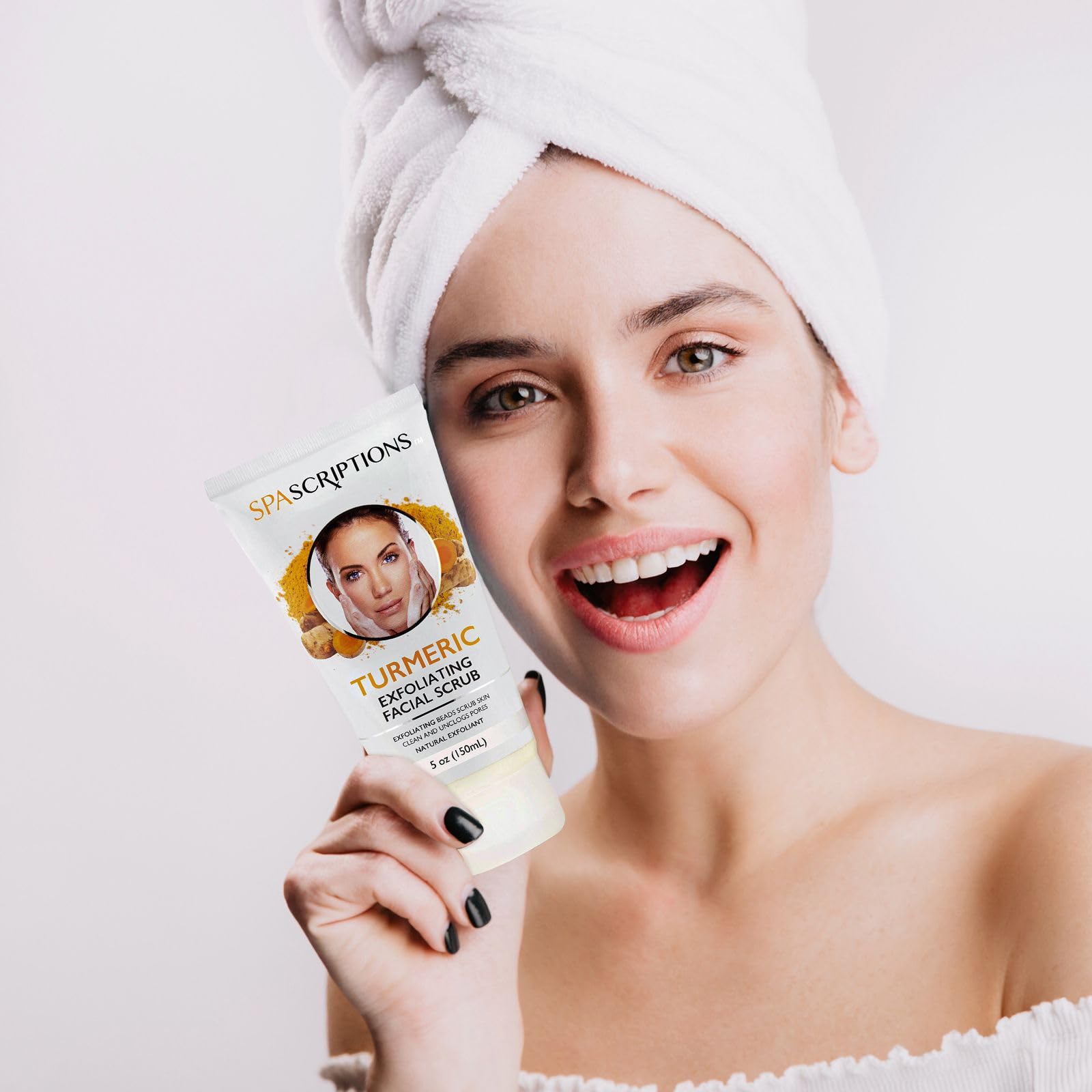 SpaScriptions exfoliante facial curcuma perlas exfoliantes: exfoliación suave para piel sensible