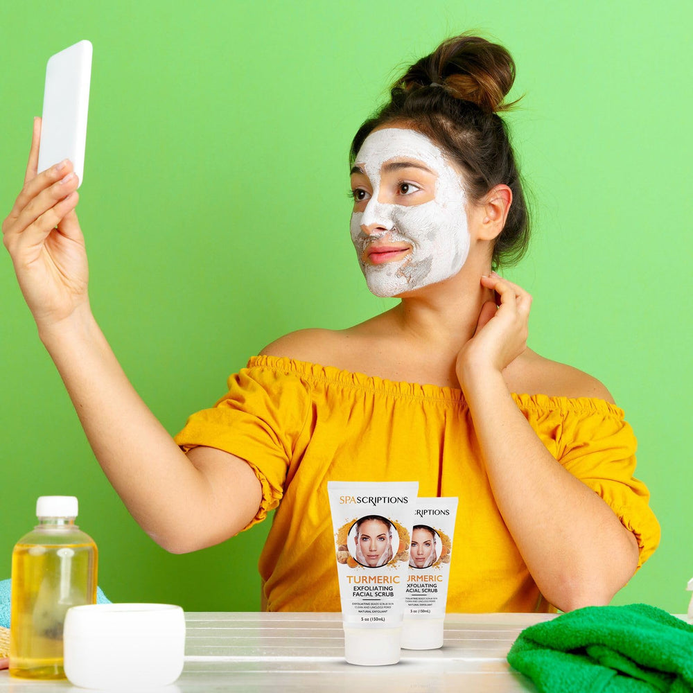 SpaScriptions exfoliante facial curcuma sin parabenos para uso diario