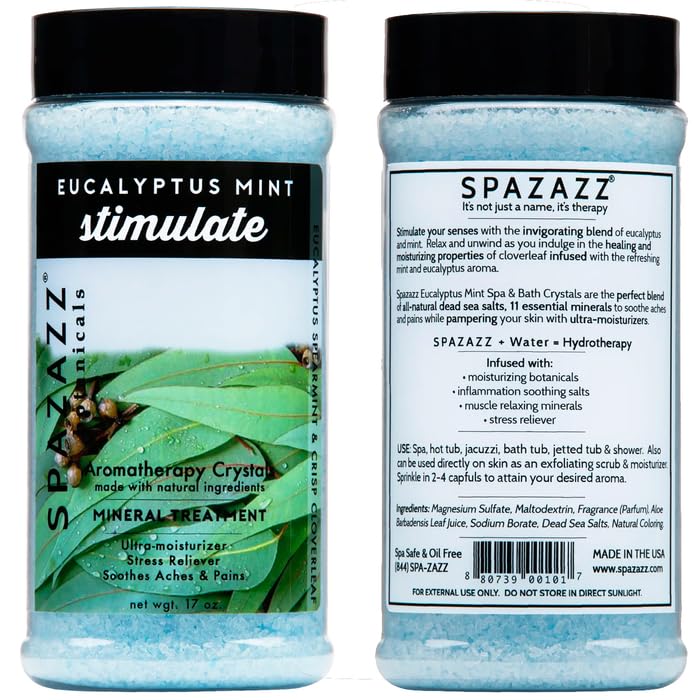 Spazazz colección botánica en envase para relajación en spa.