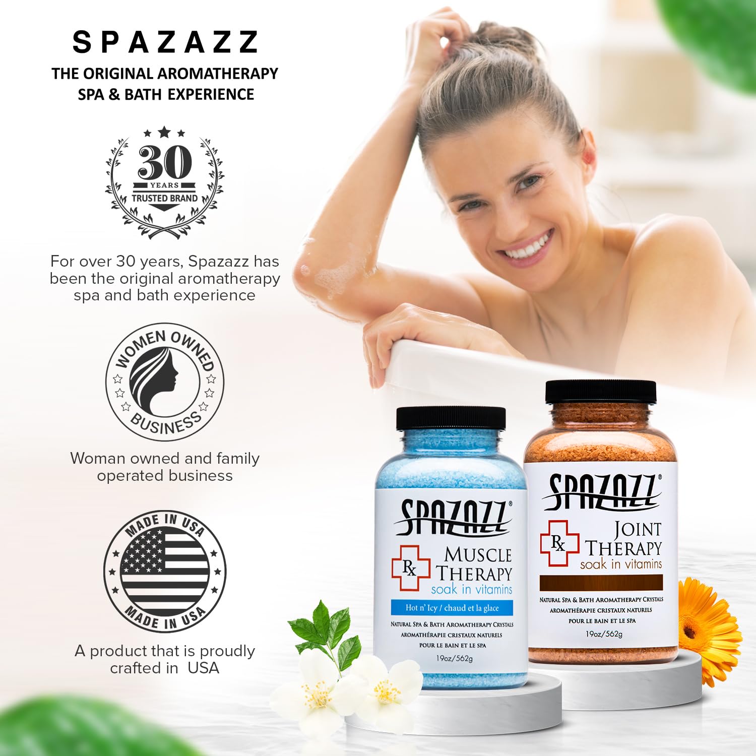 Spazazz cristales de aroma Mar Muerto: minerales para relajación en baño.