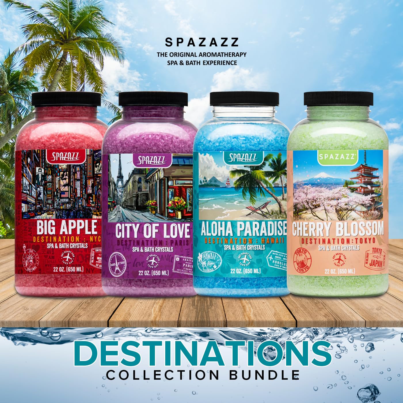Spazazz Destinations Gran Manzana: cristales para aromas duraderos en tu baño.