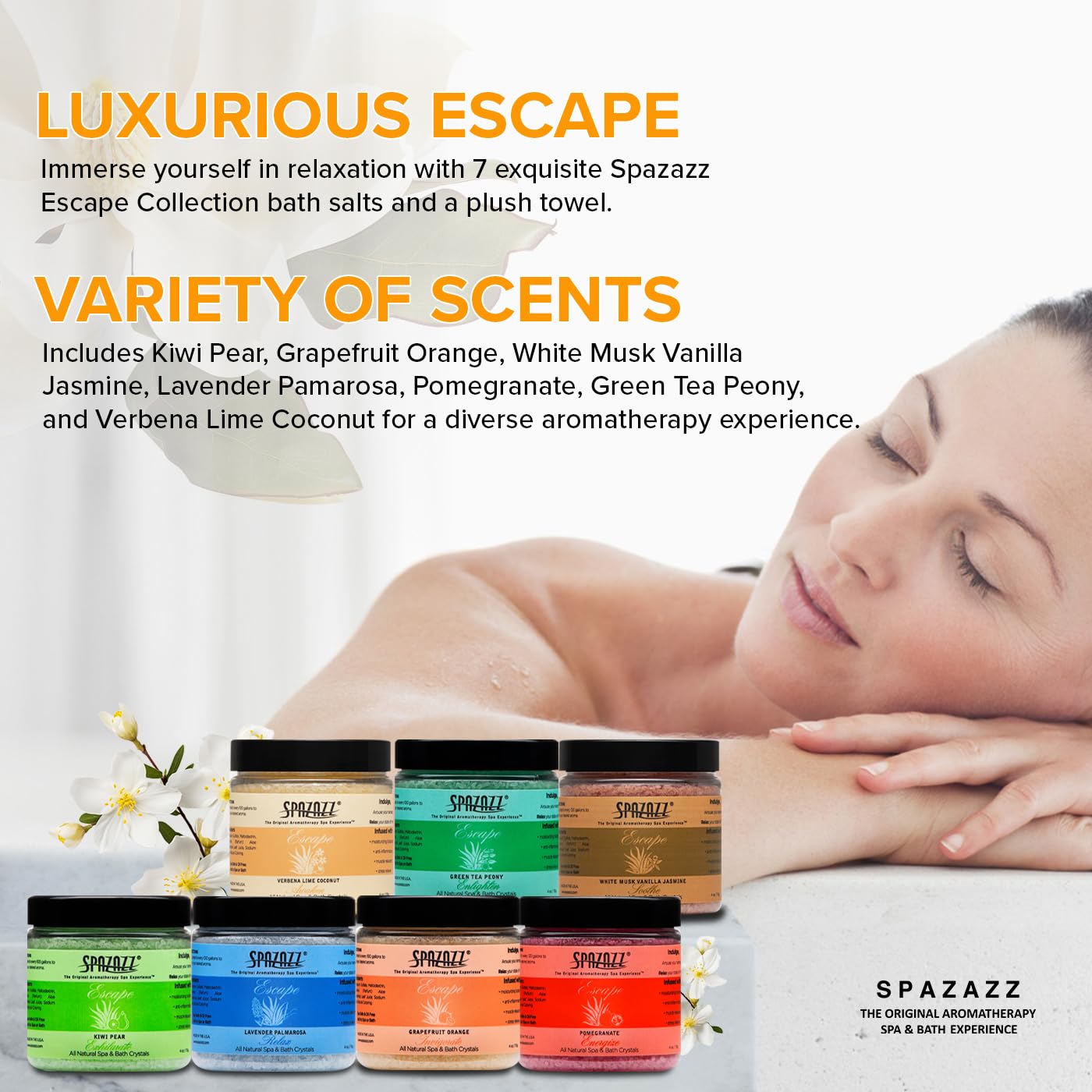 Spazazz Escape granada: aroma afrutado envolvente para relajarse.