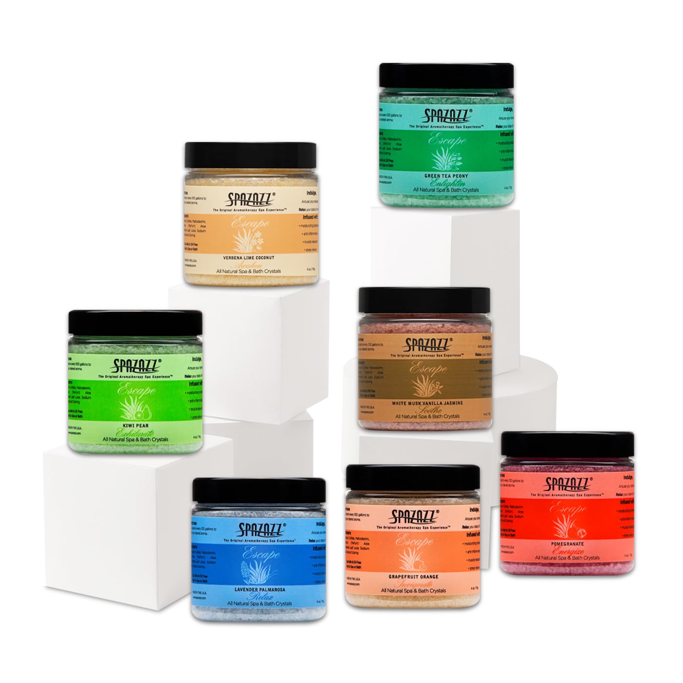 Spazazz Escape lima-coco: fragancia cítrica para un baño vigorizante.