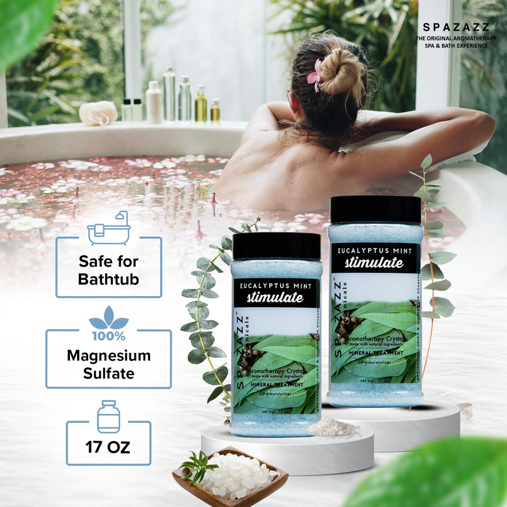 Spazazz humectación-piel cristales con eucalipto-menta para piel nutrida.