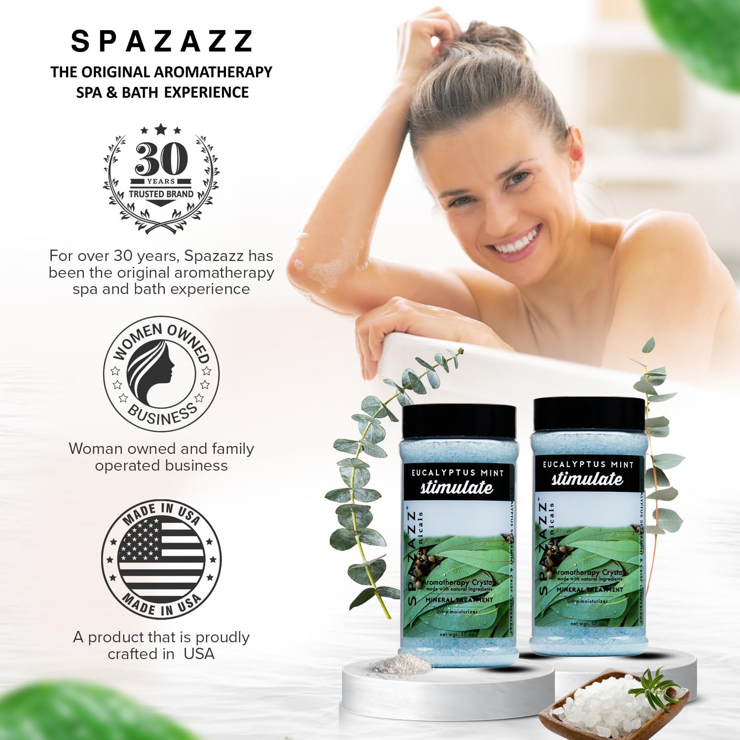 Spazazz relajación-ambiente aroma eucalipto-menta para spa en casa.