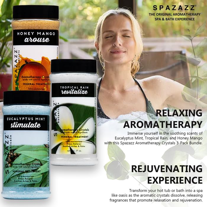 Spazazz uso en tina para experiencia de spa en casa.