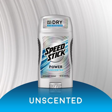 Speed Stick Unscented underarm application demonstrating easy glide.