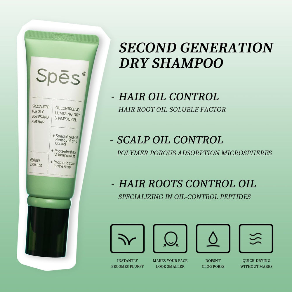 Absorcion de aceite de cuero cabelludo y cabello con Spes, sensacion ligera.