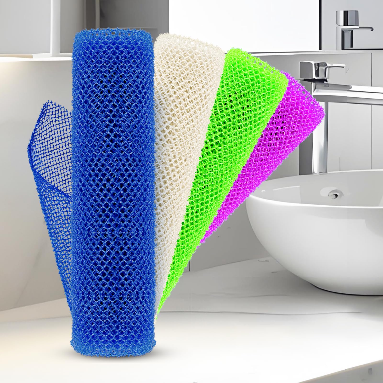 Esponja SpiralScgv para ducha, uso versátil en baño y cocina.