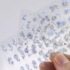 SPLOCUDU pegatinas para uñas con líneas plateadas para un acabado sofisticado.