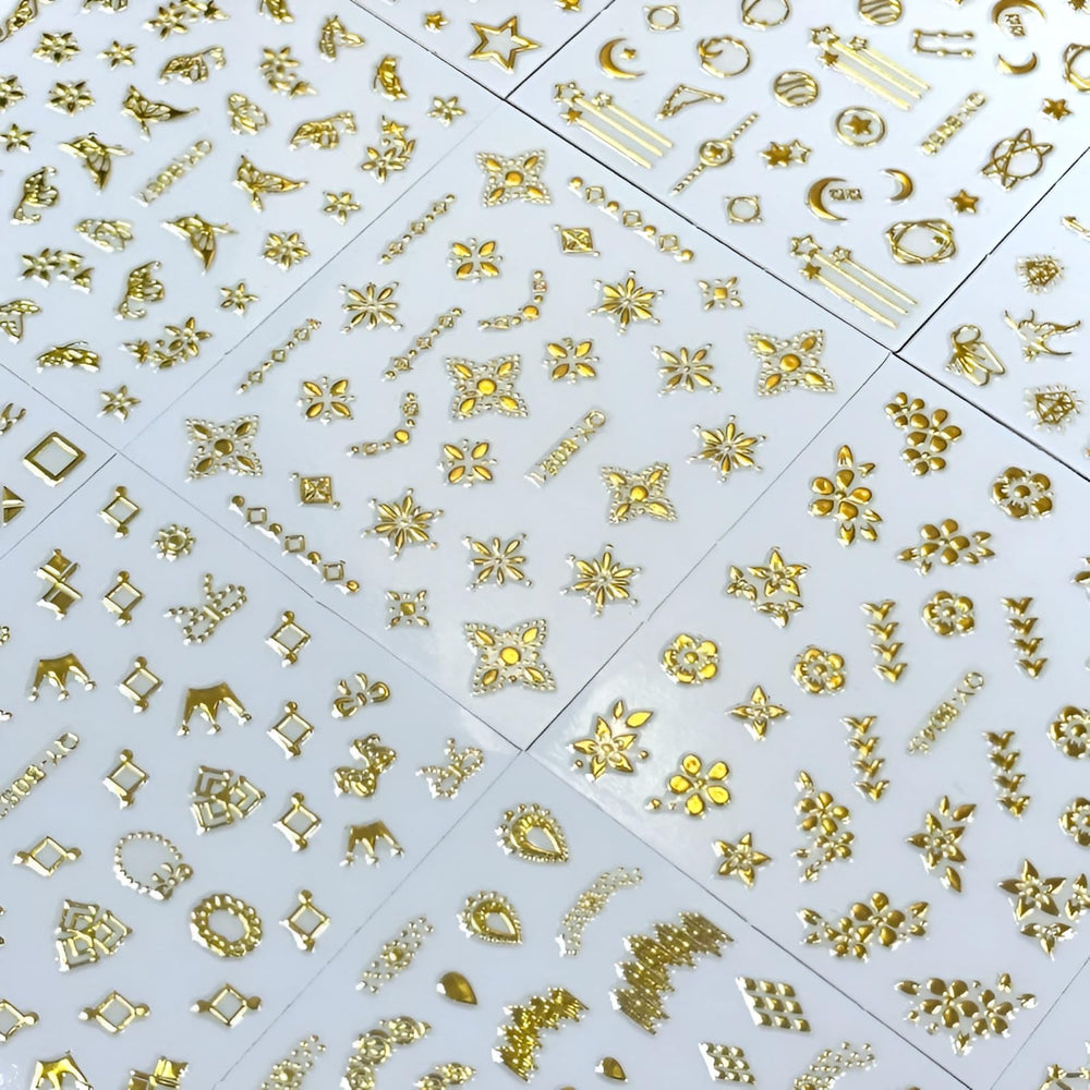SPLOCUDU pegatinas de uñas oro corazón para un toque romántico