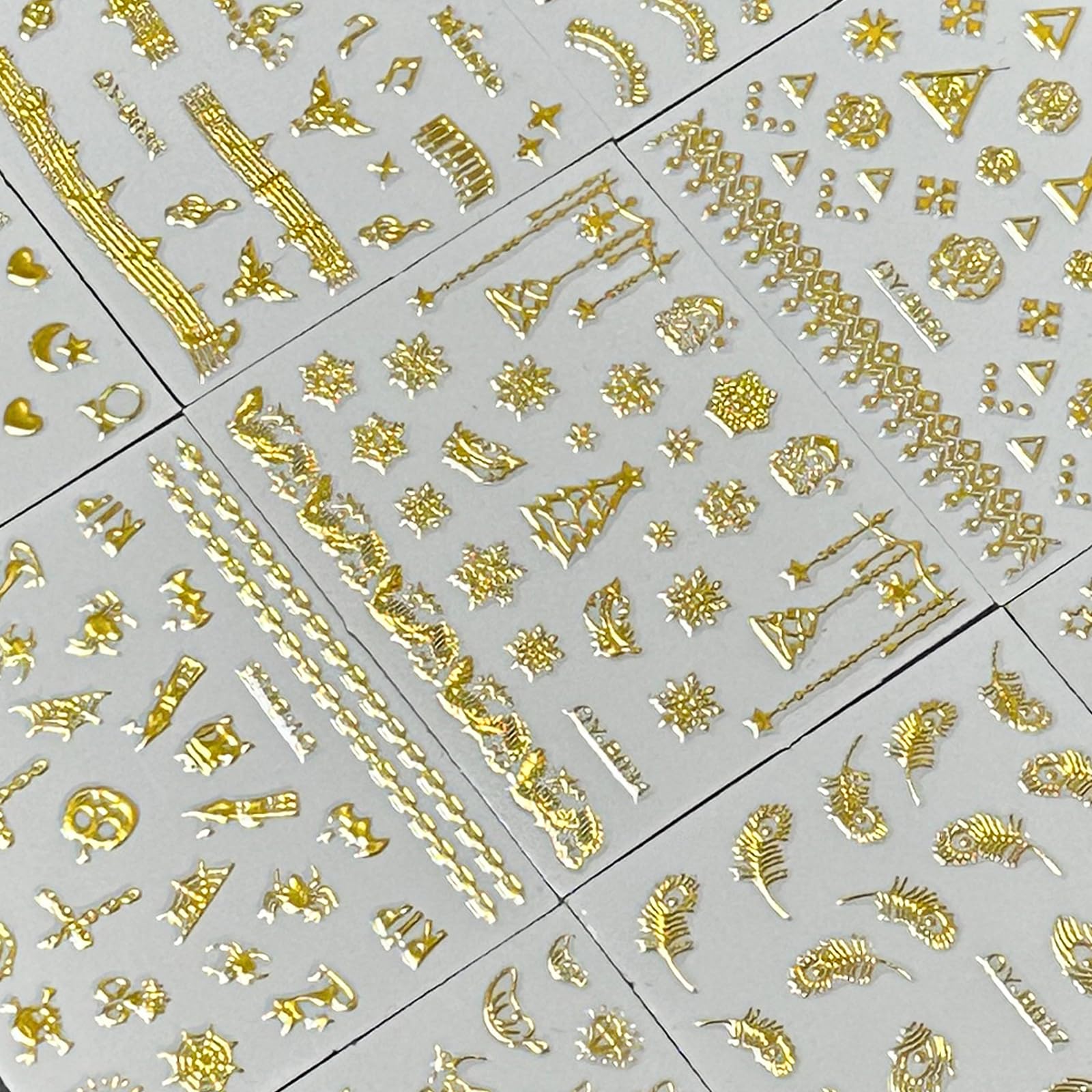 SPLOCUDU pegatinas de uñas oro encaje para una textura elegante