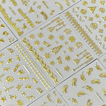 SPLOCUDU pegatinas de uñas oro encaje para una textura elegante
