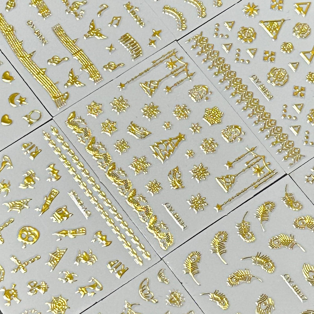 SPLOCUDU pegatinas de uñas oro encaje para una textura elegante