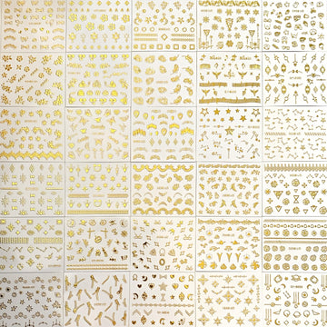 SPLOCUDU pegatinas de uñas oro estrella para acabado glamuroso