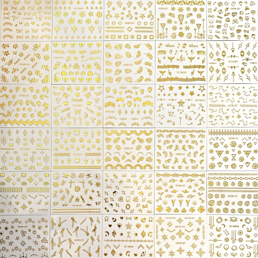 SPLOCUDU pegatinas de uñas oro estrella para acabado glamuroso