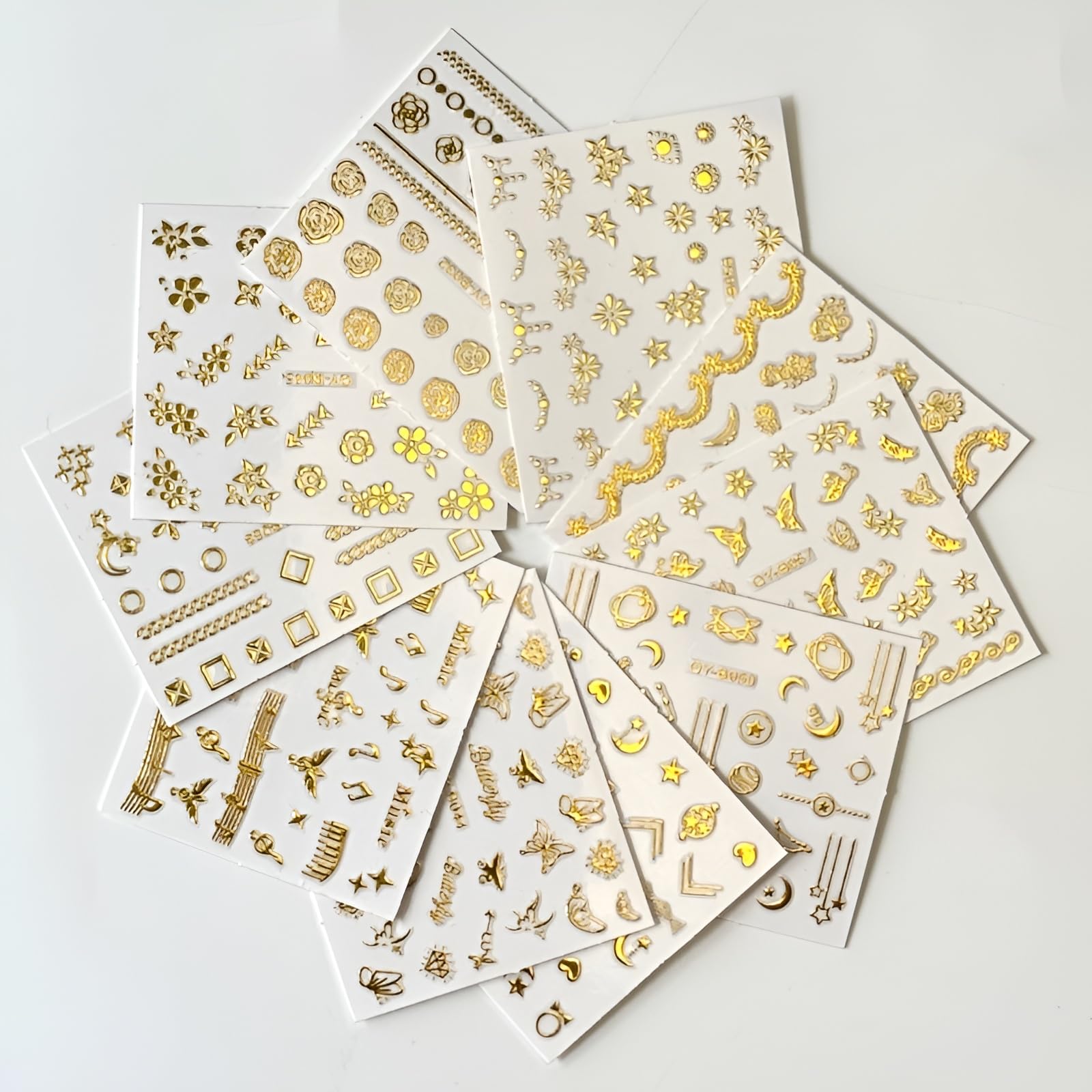 SPLOCUDU pegatinas de uñas oro hojas para un look natural