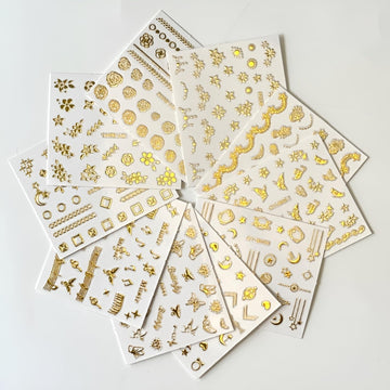 SPLOCUDU pegatinas de uñas oro hojas para un look natural