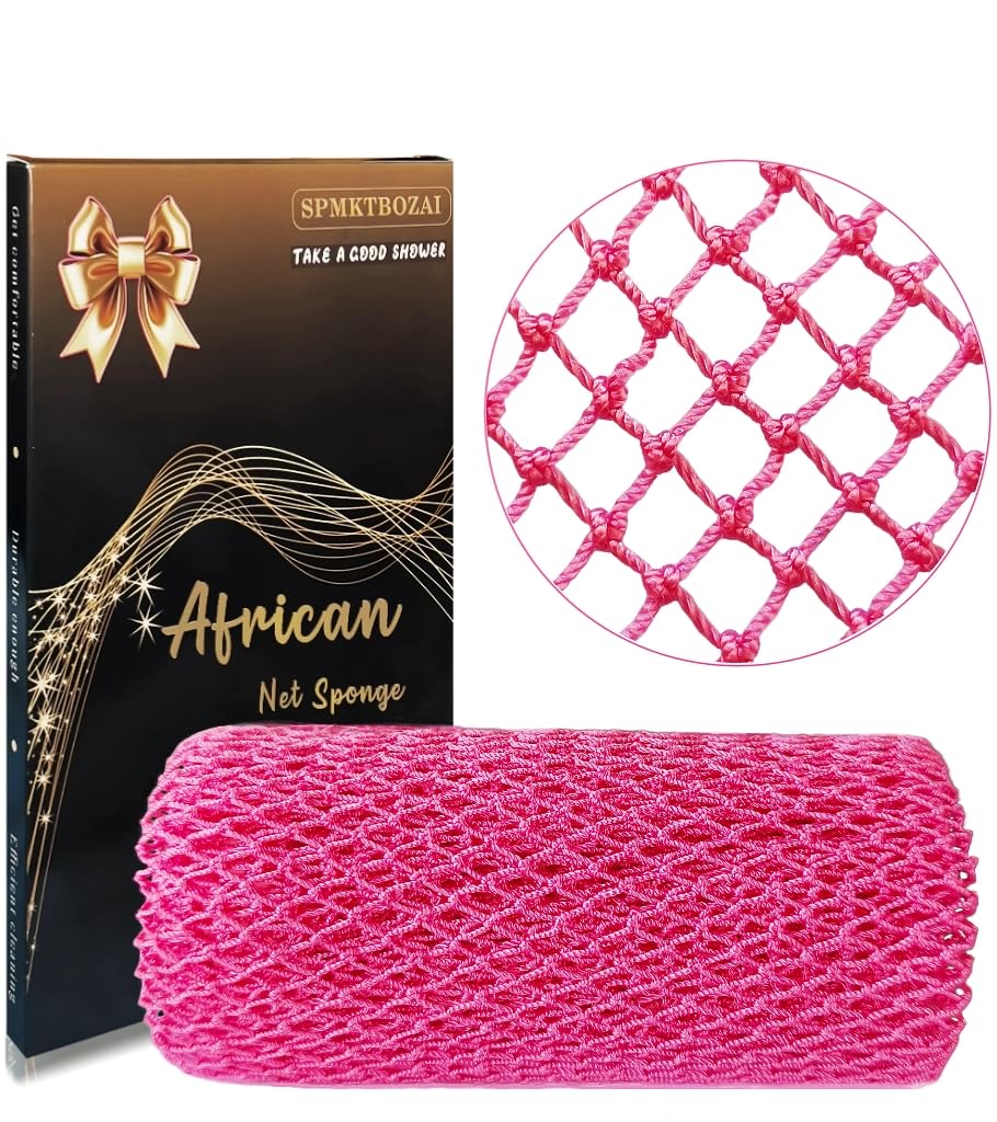 Esponja de red africana rosa SPMKTBOZAI para exfoliación suave