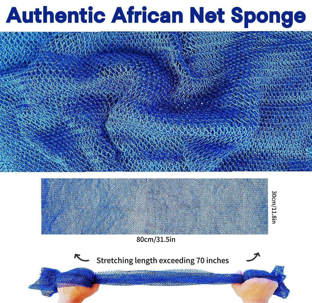 SPMKTBOZAI esponja de red africana, crea espuma abundante para exfoliar sin irritación.