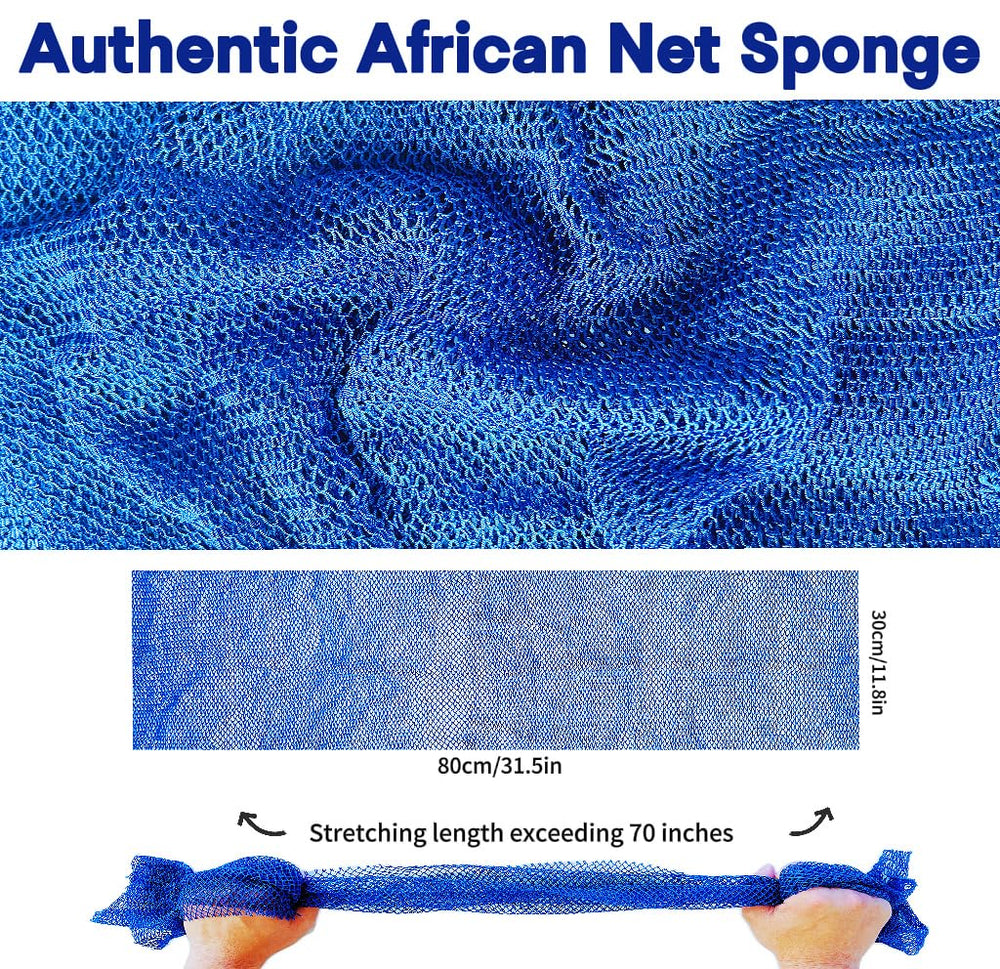 SPMKTBOZAI esponja de red africana, crea espuma abundante para exfoliar sin irritación.