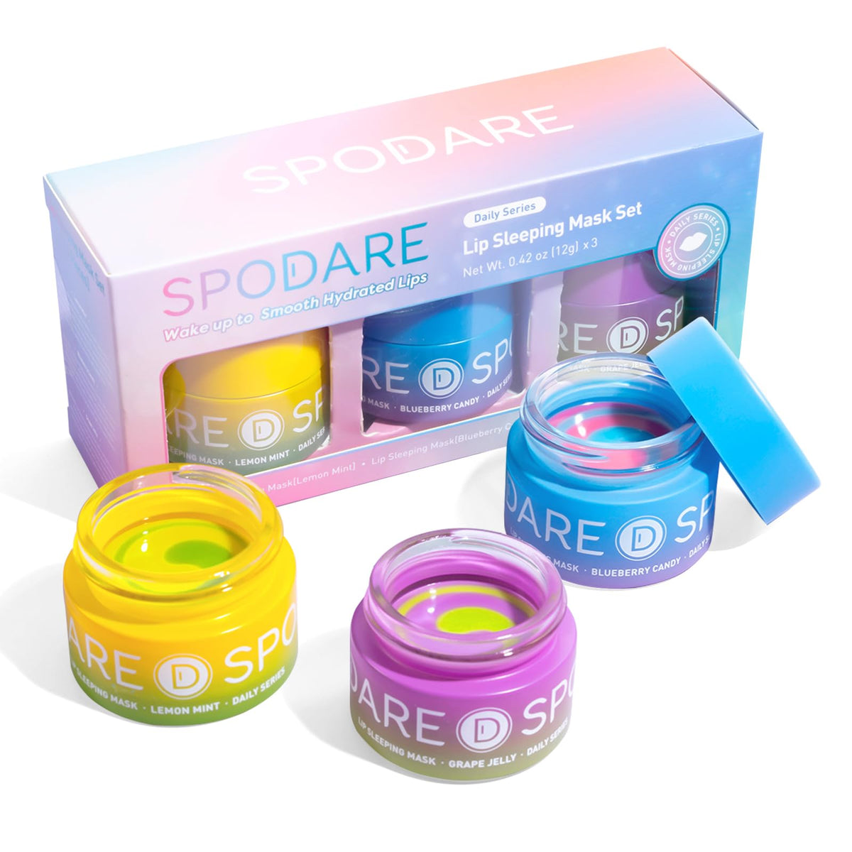 SPODARE mascarilla labial nocturna de dos tonos para hidratación durante la noche.