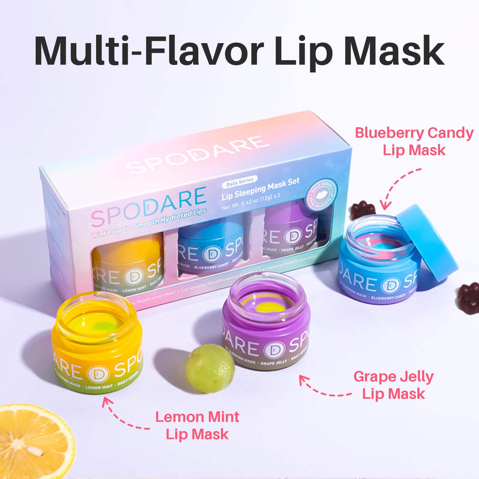 SPODARE sabor limón menta, mascarilla nocturna con aroma fresco y revitalizante.