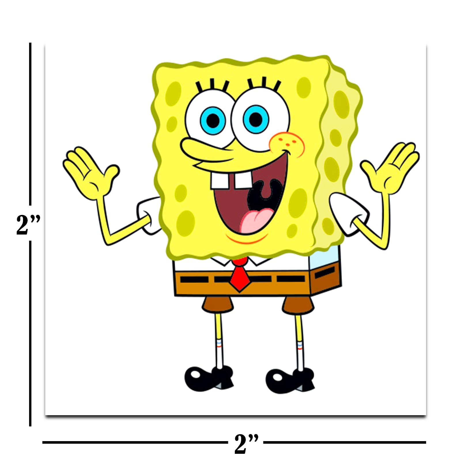 Tatuajes SpongeBob 2x2 pulgadas, colores vivos para actividades infantiles.