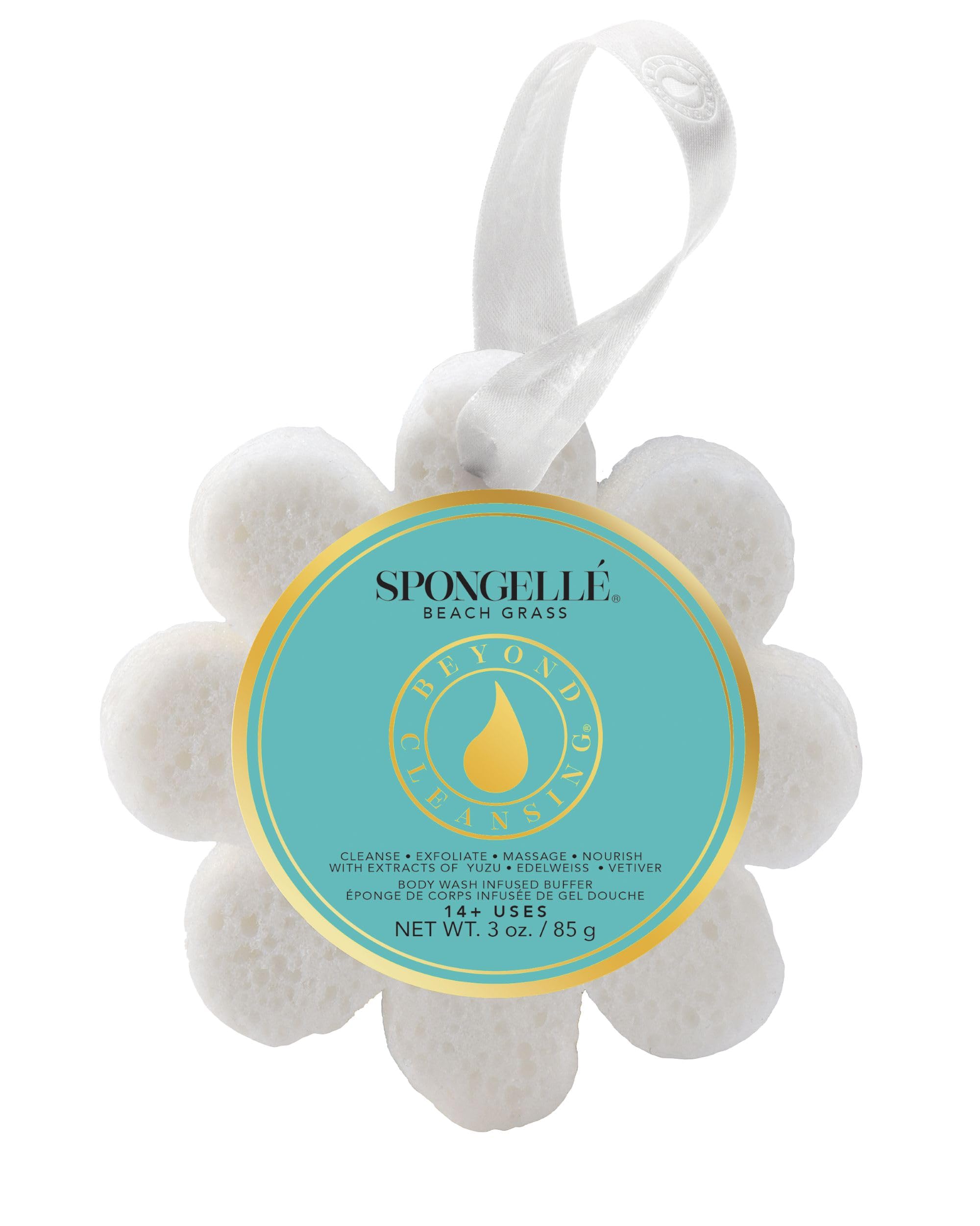 SPONGELLÉ Beach Grass Wild Flower Buffer front view for refreshing exfoliation ritual