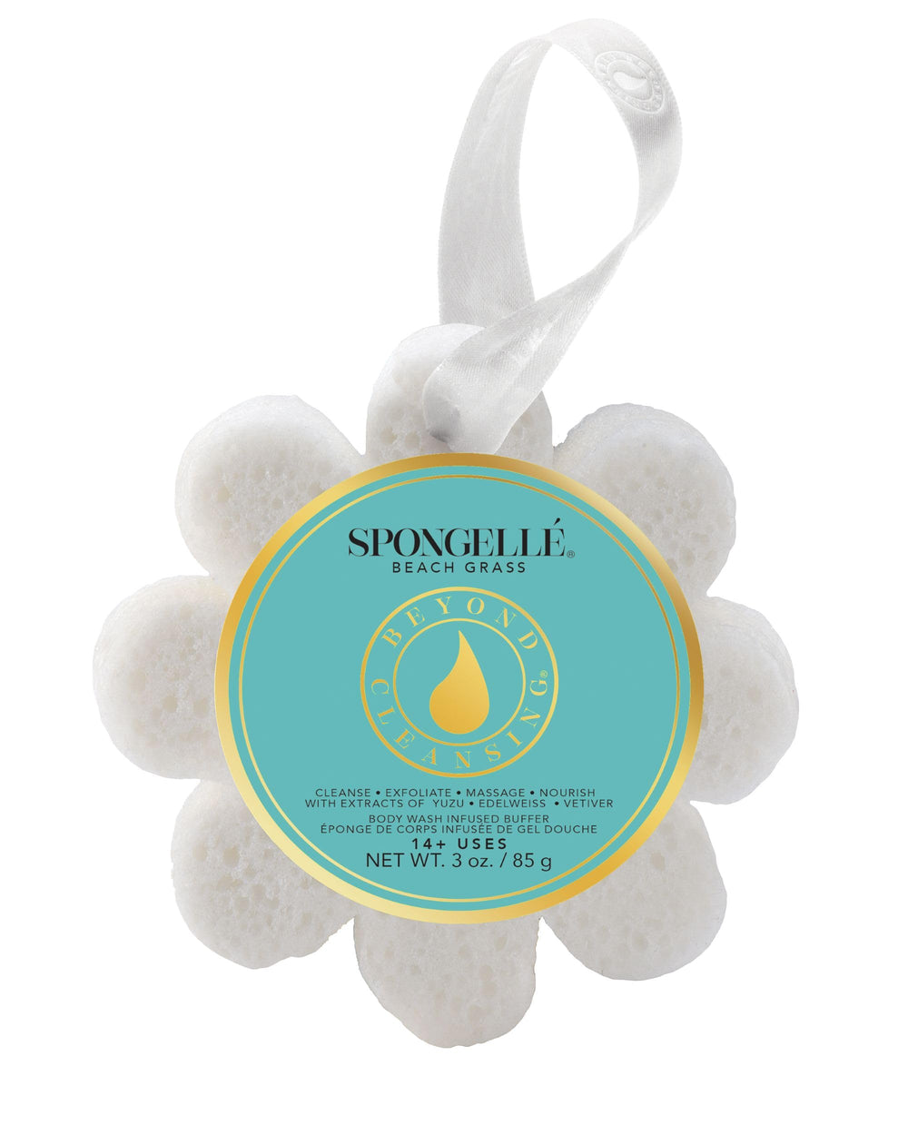 SPONGELLÉ Beach Grass Wild Flower Buffer front view for refreshing exfoliation ritual