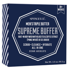 SPONGELLÉ buffer-cuerpo cedar-absolute exfolia suavemente para una piel sedosa.