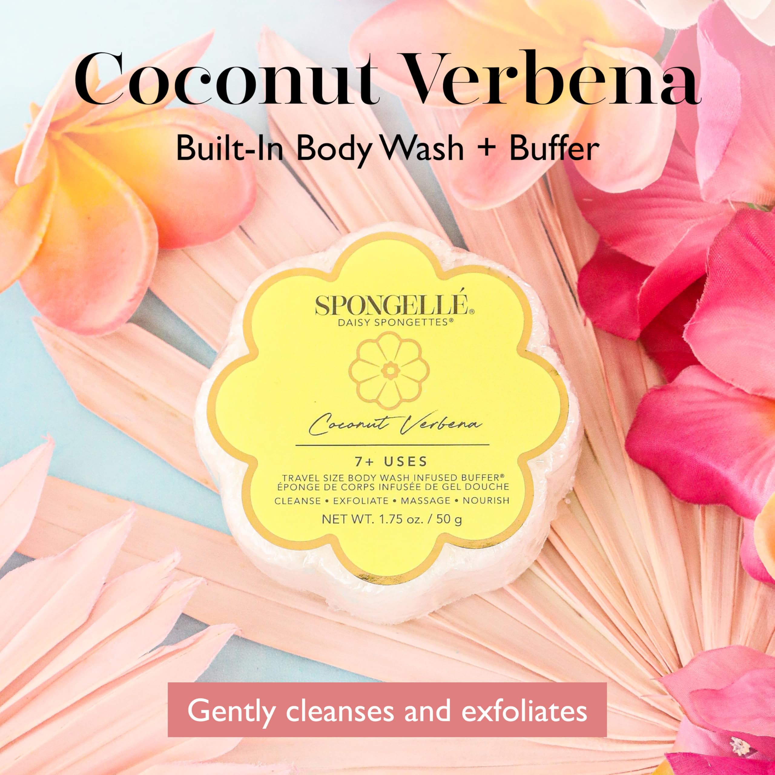 SPONGELLÉ coco-verbena Spongette: textura exfoliante suave para la piel