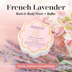 SPONGELLÉ Daisy Spongette French Lavender, textura suave para piel delicada.