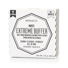 SPONGELLÉ Men’s Extreme Buffer durabilidad-20-lavados: prometido para varias duchas sin perder aroma.