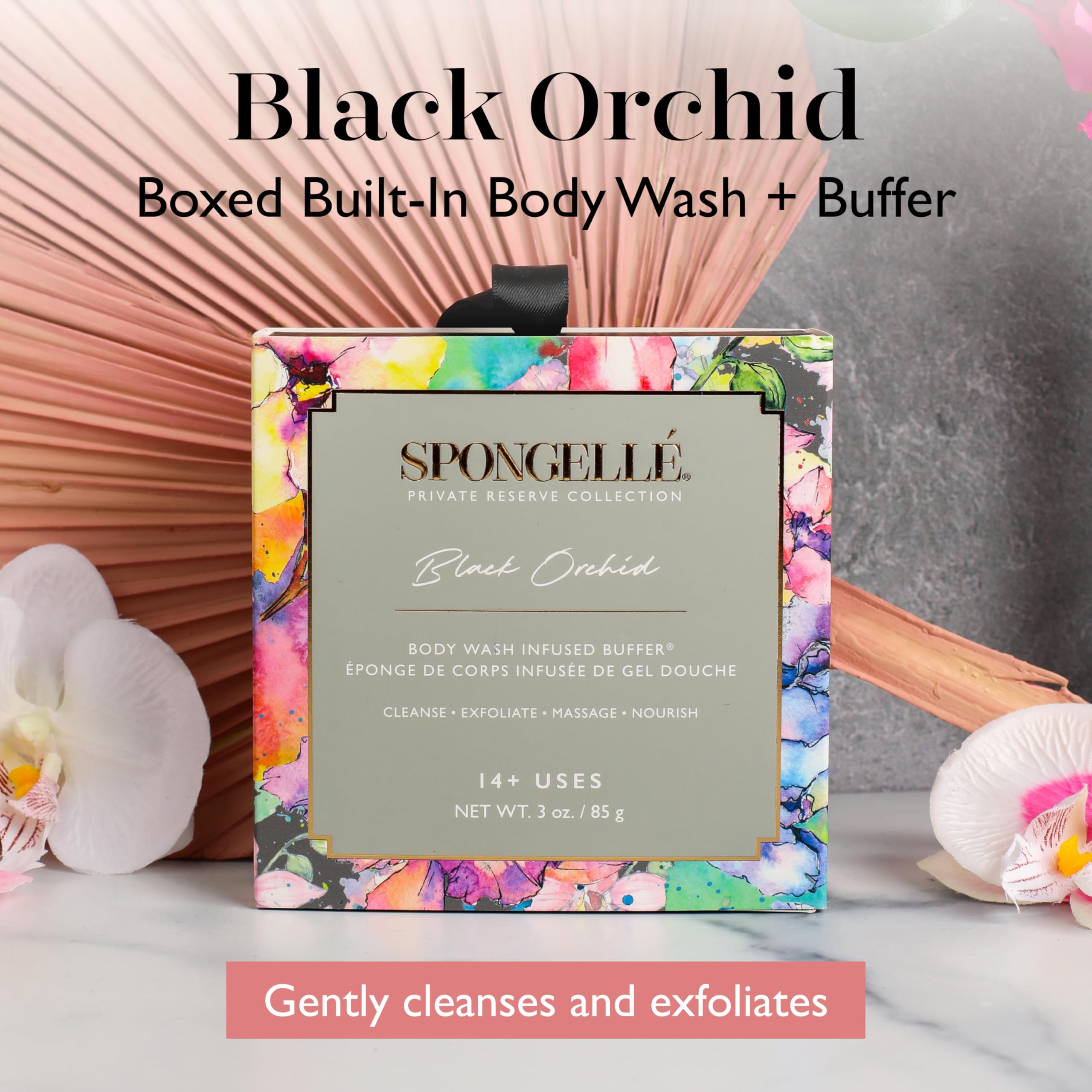 Spongellé Orquídea Negra esponja exfoliante para el cuidado diario de la piel