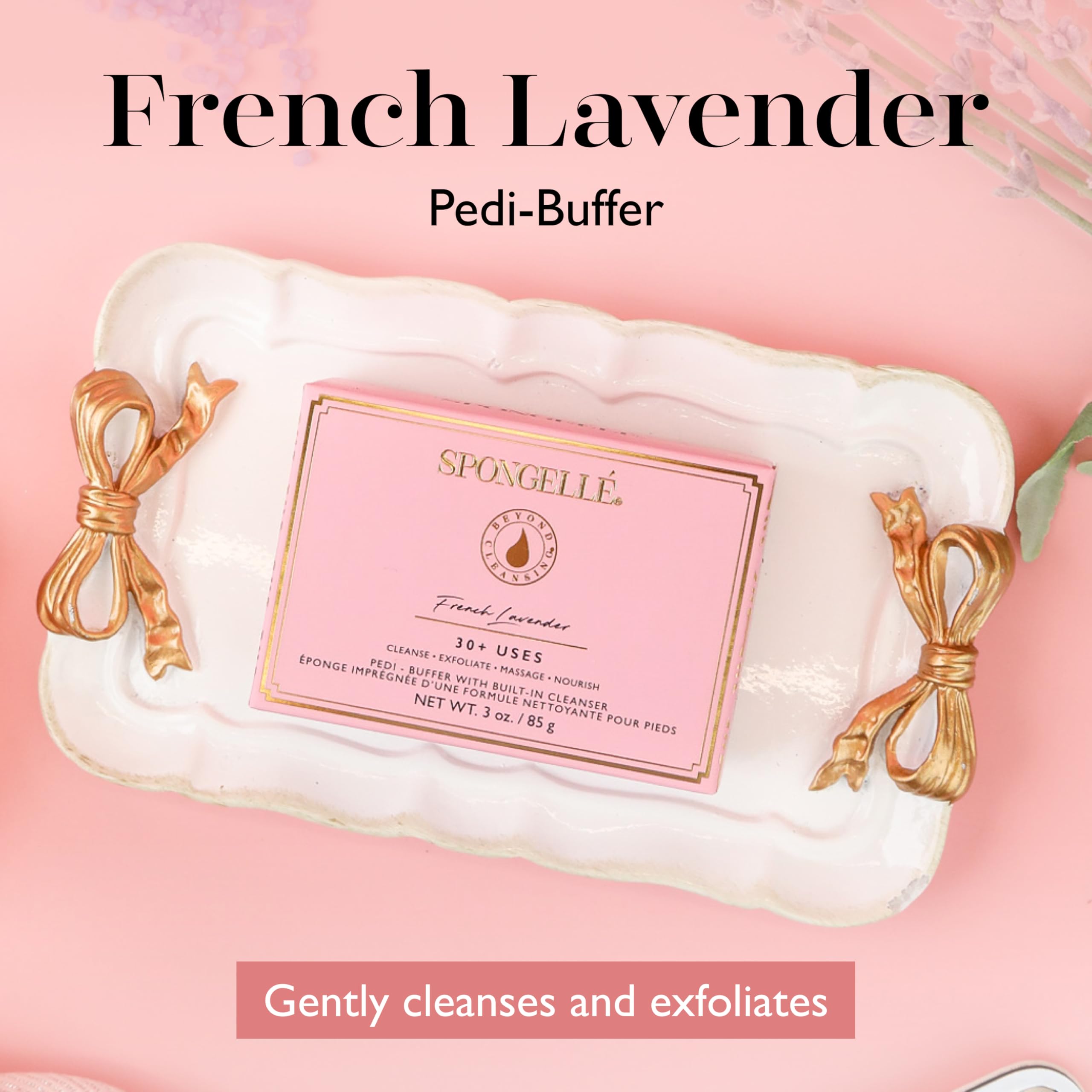 SPONGELLÉ Pedi Buffer con jabón integrado; limpieza cómoda para pies.
