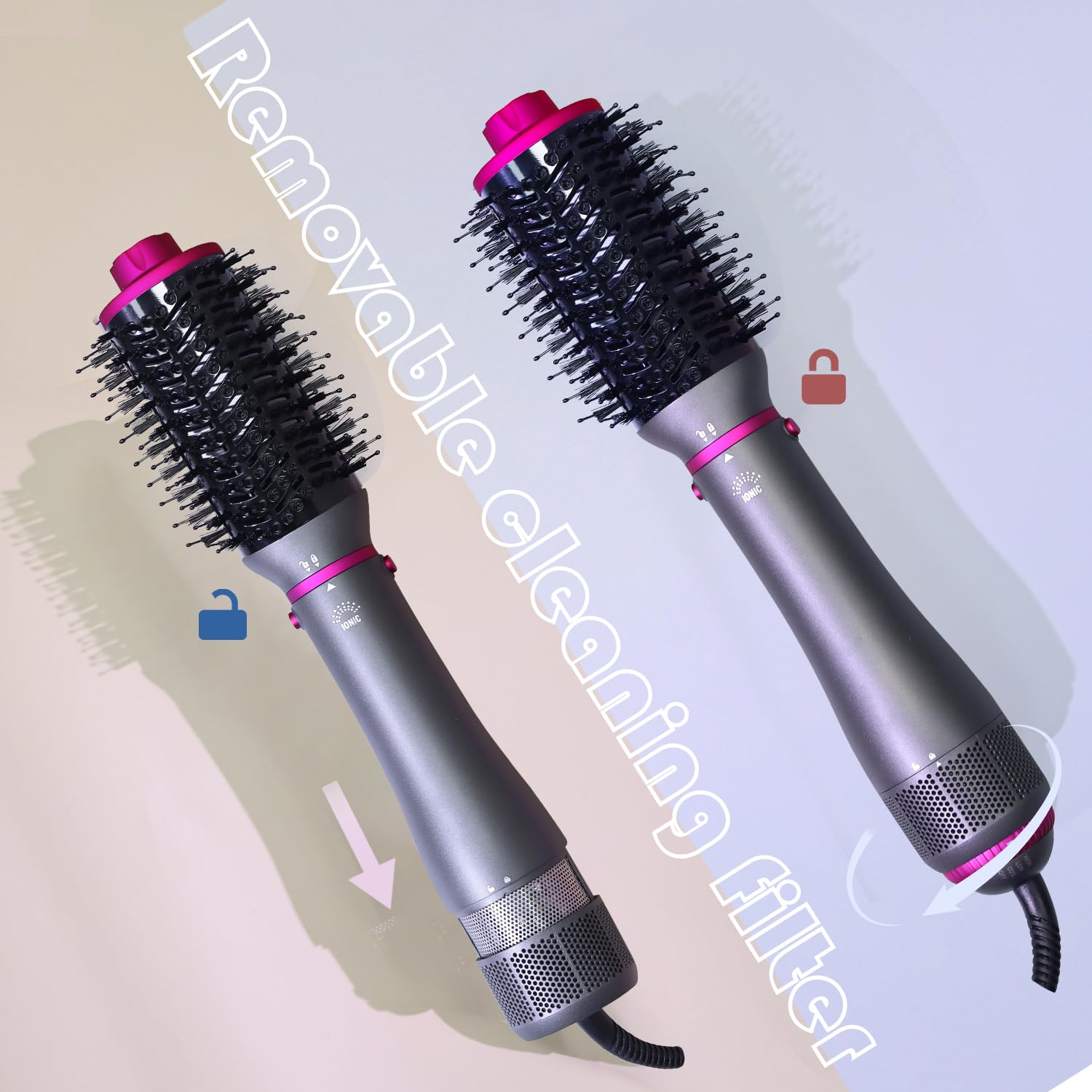SPPZCUR cepillo alisador para cabello liso y brillo.