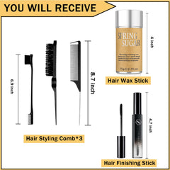 SPRINGSUGAR barra de cera para cabello en acción, control sólido durante todo el día.