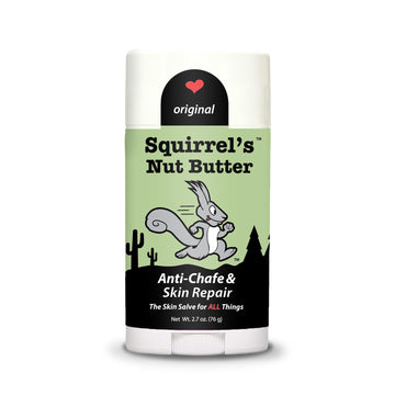 Squirrel's Nut Butter Anti Chafe Stick on pack straps reduces friction during hikes