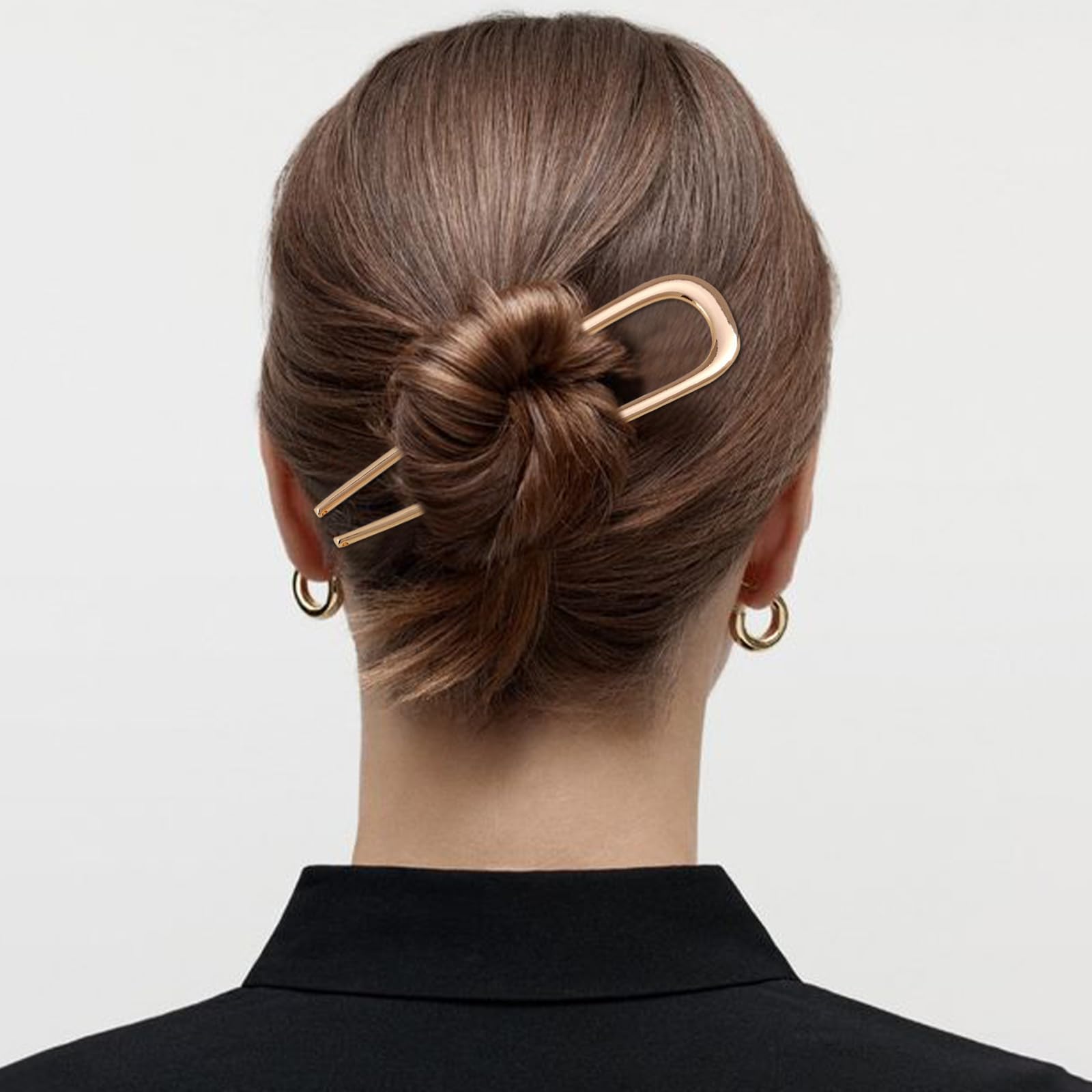 Diseño minimalista Srevela, horquilla francesa plateada para looks modernos.