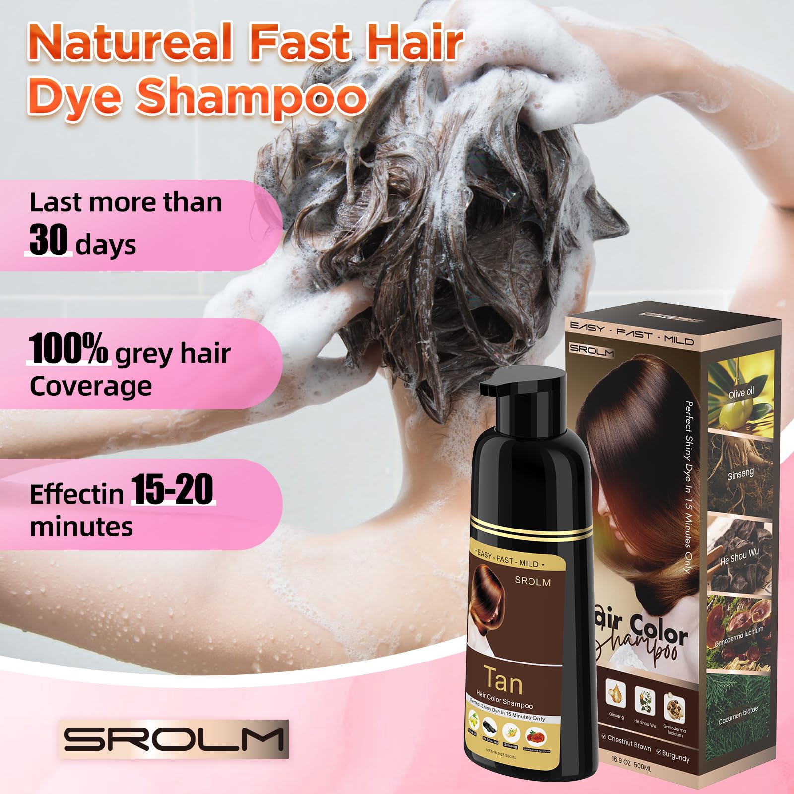 SROLM tinte nutritivo para cabello, ofrece brillo saludable.