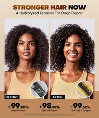 Srripo aplicación de 5-15 minutos en cabello húmedo para tratamiento profundo.