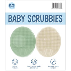 S&T INC. par de cepillos de silicona para bebé, exfoliantes y suaves para el baño.