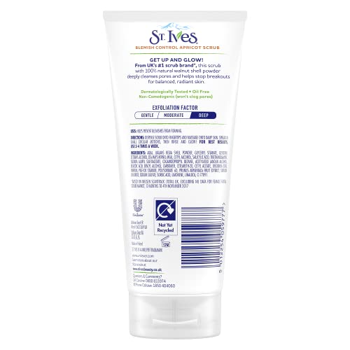 St Ives bote exfoliante amarillo con etiqueta clara para rutina facial.