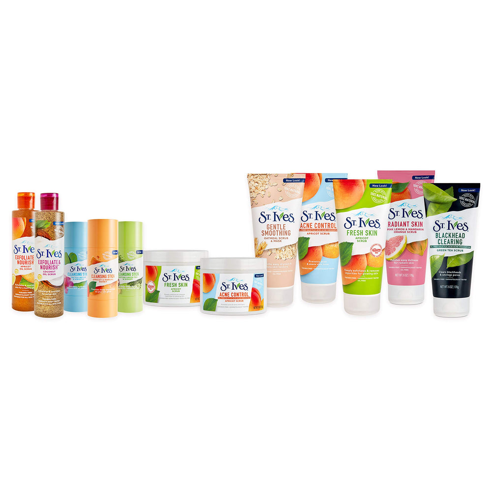 St. Ives dermatológicamente probado, cuidado seguro para la piel.