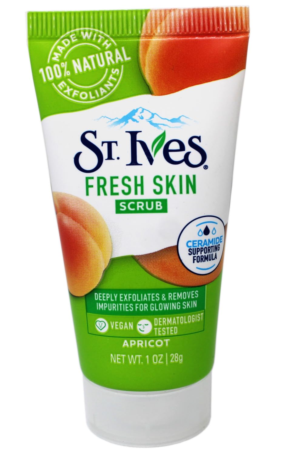 St. Ives exfoliante de albaricoque con textura suave para piel suave.