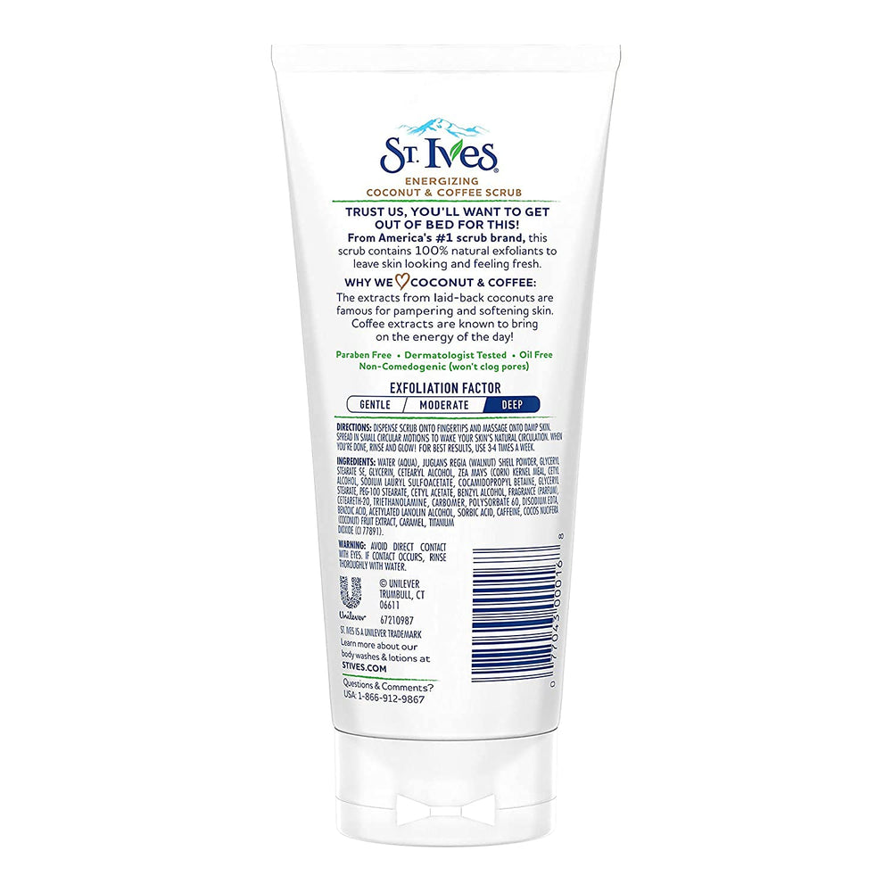 St. Ives Exfoliante Coco Café textura suave para despertar los sentidos.