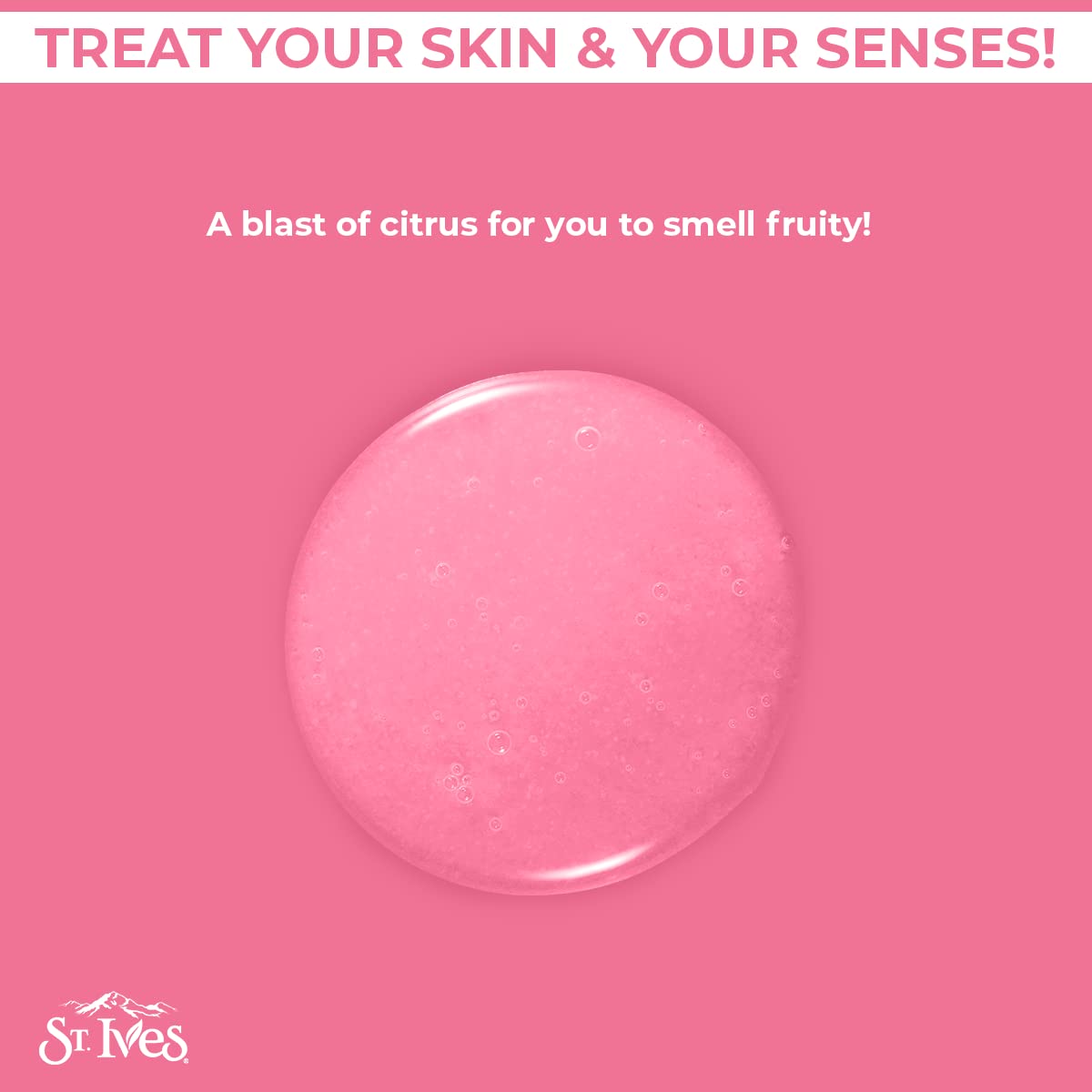 St. Ives gel de ducha Limón Rosado Mandarina, envase sostenible
