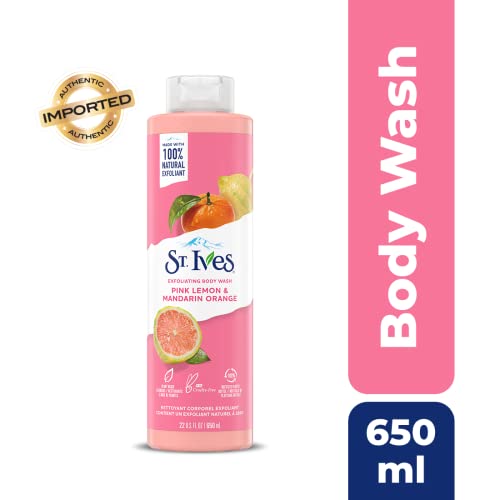 St. Ives gel de ducha Limón Rosado Mandarina, etiqueta visible y aroma fresco