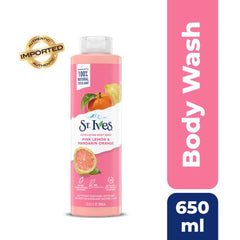 St. Ives gel de ducha Limón Rosado Mandarina, etiqueta visible y aroma fresco
